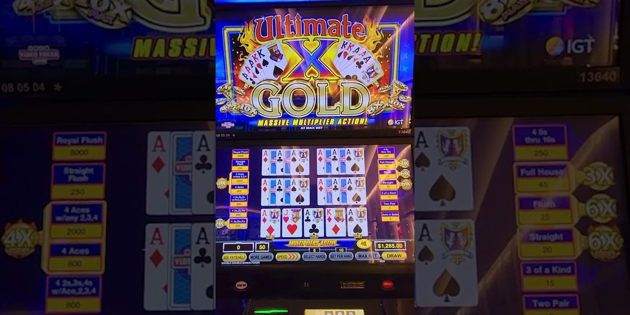 Image for Can We Get The 4th Ace With 4x Multipliers?! #videopoker #casino #ultimatex #handpay